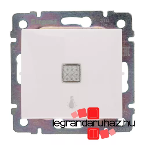 Legrand Valena egypólusú nyomó lámpajellel, jelzőfénnyel, fehér, Legrand 774413