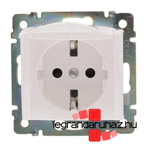 Legrand Valena 2P+F csatlakozóaljzat csapófedéllel, fehér, Legrand 774422