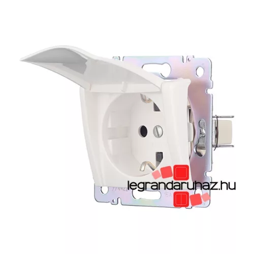 Legrand Valena 2P+F csatlakozóaljzat csapófedéllel, fehér, Legrand 774422