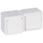 Legrand Forix IP44 fk 1P kapcsoló + 2P+F csatlakozóaljzat, csapófedéllel, biztonsági zsaluval, fehér, Legrand 782371