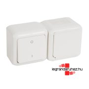   Legrand Forix IP44 fk 2P kapcsoló + 2P+F csatlakozóaljzat, csapófedéllel, biztonsági zsaluval, fehér, Legrand 782372