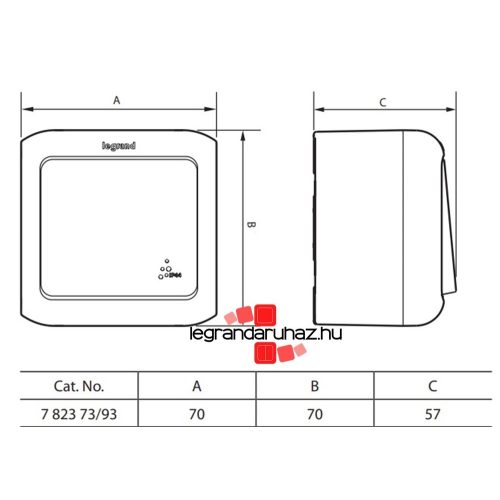 Forix IP44 falon kívüli 2P+F földelt csatlakozóaljzat, 16A, csapófedéllel, biztonsági zsaluval, fehér, Legrand 782373