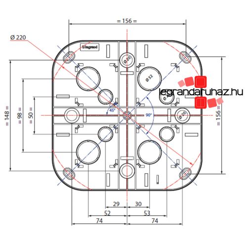 Legrand Forix IP20 falon kívüli 4-es sorolású munkaállomás fehér, Legrand 782494