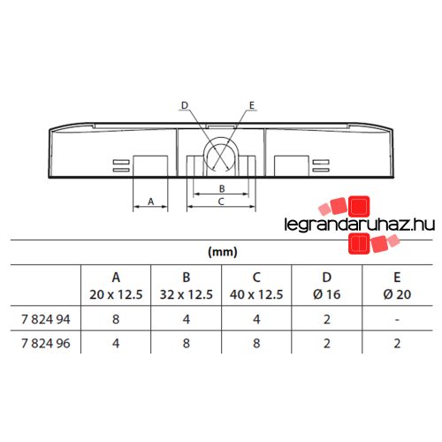 Legrand Forix IP20 falon kívüli 4-es sorolású munkaállomás fehér, Legrand 782494
