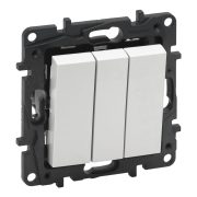   Legrand Niloé Step hármas egypólusú kapcsoló, 10AX, fehér, Legrand  863103