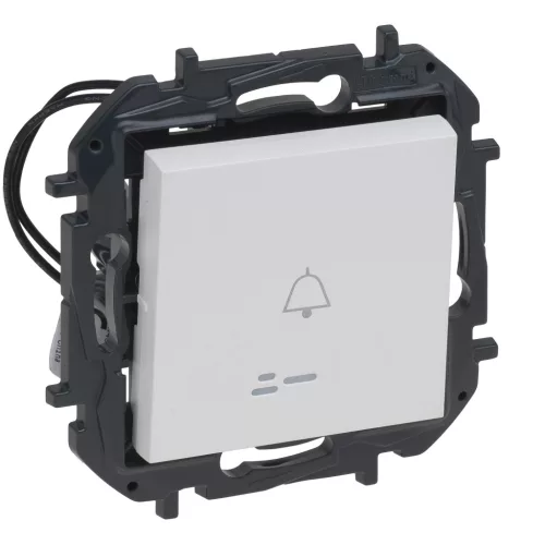 Legrand Niloé Step egypólusú nyomó jelzőfénnyel, csengőjellel, fehér, IP44, Legrand  863110BIP44