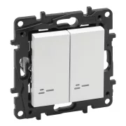   Legrand Niloé Step kettős váltókapcsoló jelzőfénnyel, fehér, IP44, Legrand  863118IP44