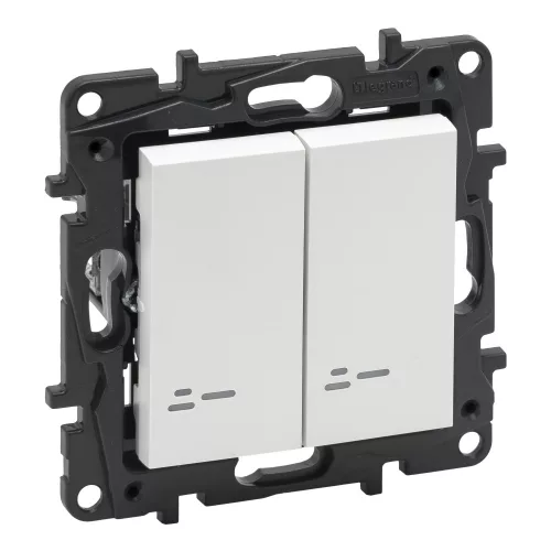 Legrand Niloé Step kettős váltókapcsoló jelzőfénnyel, fehér, IP44, Legrand  863118IP44