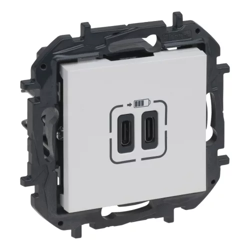 Legrand Niloé Step 2xUSB-C töltőaljzat 5V 3A 15W, fehér, Legrand  863139B