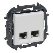   Legrand Niloé Step 2xRJ45 Cat.6 STP aljzat, fehér, Legrand  863166B