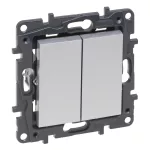 Legrand Niloé Step kettős váltókapcsoló, 10AX, alumínium, Legrand  863308