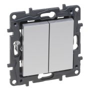   Legrand Niloé Step kettős váltókapcsoló, 10AX, alumínium, Legrand  863308