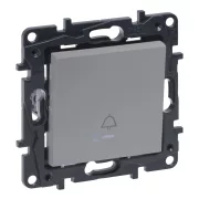   Legrand Niloé Step egypólusú nyomó jelzőfénnyel, csengőjellel, alumínium, IP44, Legrand  863310IP44