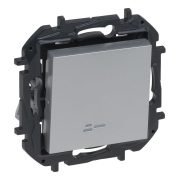   Legrand Niloé Step egypólusú kapcsoló jelzőfénnyel (rugós), 10AX, alumínium, Legrand  863311B