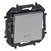   Legrand Niloé Step egypólusú kapcsoló jelzőfénnyel (rugós), 10AX, alumínium, IP44, Legrand  863311BIP44
