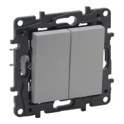   Legrand Niloé Step kettős nyomó, 6A, alumínium, Legrand  863312