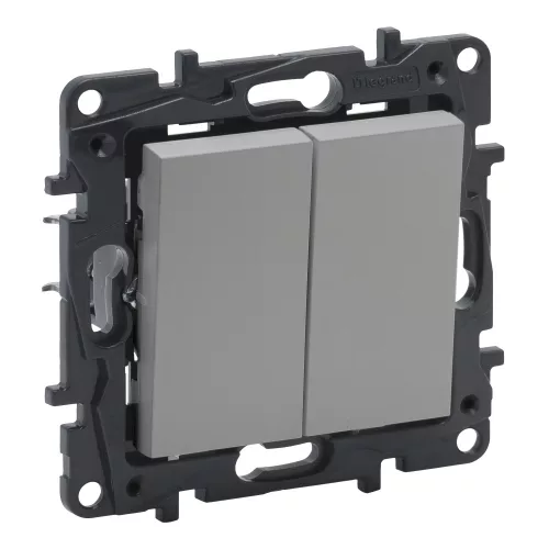 Legrand Niloé Step kettős nyomó, 6A, alumínium, Legrand  863312