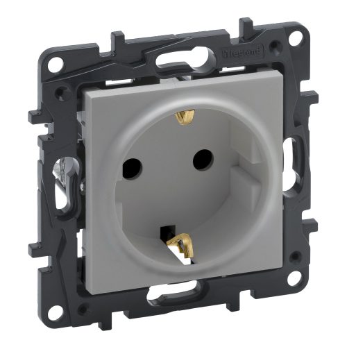 Legrand Niloé Step 2P+F csatlakozóaljzat (csavaros), alumínium, Legrand  863321 / 863321B
