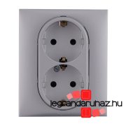   Legrand Niloé Step 2x2P+F csatlakozóaljzat (rugós), biztonsági zsaluval, alumínium, Legrand  863322