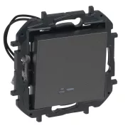   Legrand Niloé Step váltókapcsoló jelzőfénnyel, 10AX, grafitszürke,   Legrand  863416 / 863416B