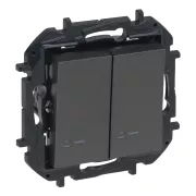   Legrand Niloé Step kettős váltókapcsoló jelzőfénnyel, grafitszürke,   Legrand  863418 / 863418B