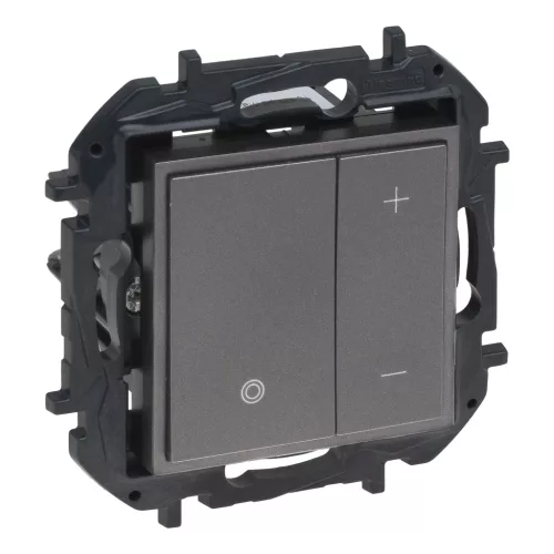 Legrand Niloé Step nyomógombos fényerőszabályzó 125W, 2 vezetékes,   grafitszürke, Legrand  863453 / 863453B