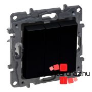   Legrand Niloé Step hármas egypólusú kapcsoló, 10AX, fekete, Legrand  863503