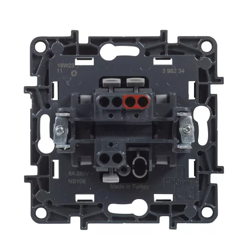 Legrand Niloé Step egypólusú nyomó, 6A, fekete, Legrand  863509