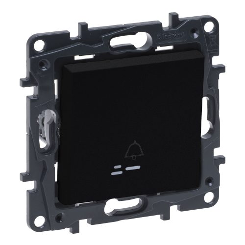 Legrand Niloé Step egypólusú nyomó jelzőfénnyel, csengőjellel, fekete, Legrand  863510