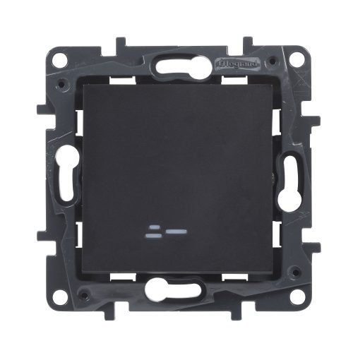 Legrand Niloé Step váltókapcsoló jelzőfénnyel, 10AX, fekete, Legrand  863516