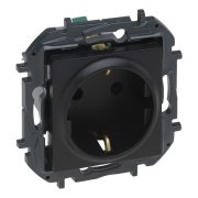   Legrand Niloé Step 2P+F csatlakozóaljzat (rugós), biztonsági zsaluval, fekete, Legrand  863520B