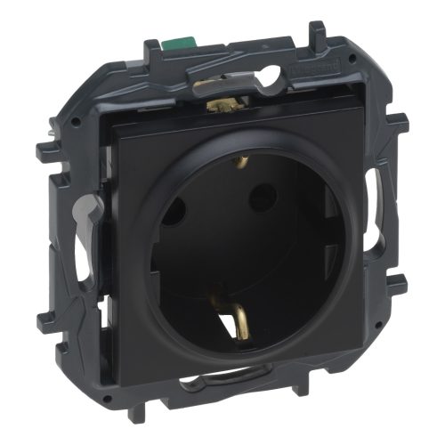 Legrand Niloé Step 2P+F csatlakozóaljzat (rugós), biztonsági zsaluval, fekete, Legrand  863520B