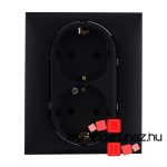 Legrand Niloé Step 2x2P+F csatlakozóaljzat (rugós), biztonsági zsaluval, fekete, Legrand  863522