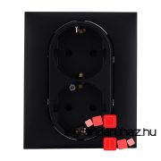   Legrand Niloé Step 2x2P+F csatlakozóaljzat (rugós), biztonsági zsaluval, fekete, Legrand  863522