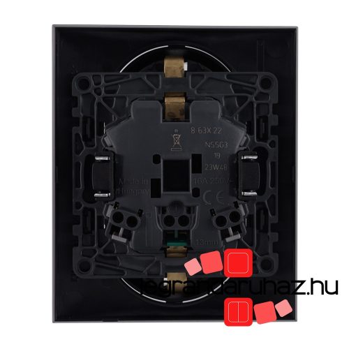 Legrand Niloé Step 2x2P+F csatlakozóaljzat (rugós), biztonsági zsaluval, fekete, Legrand  863522