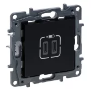   Legrand Niloé Step 2xUSB-C töltőaljzat 5V 3A 15W, fekete, Legrand  863539