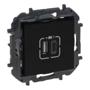   Legrand Niloé Step 2xUSB-A+C töltőaljzat 5V 3A 15W, fekete, Legrand  863540B