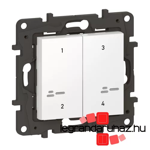 Legrand Niloé Step Netatmo intelligens szcenárió kapcsoló - 4 funkciós, egyedileg programozható, fehér, Legrand 863604