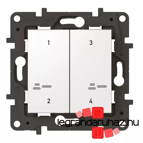 Legrand Niloé Step Netatmo intelligens szcenárió kapcsoló - 4 funkciós, egyedileg programozható, fehér, Legrand 863604