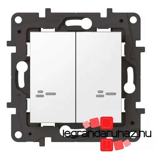 Legrand Niloé Step Netatmo vezeték nélküli kapcsoló - kettős egypólusú, fehér, Legrand 863608