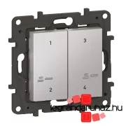   Legrand Niloé Step Netatmo intelligens szcenárió kapcsoló - 4 funkciós, egyedileg programozható, alumínium, Legrand 863704