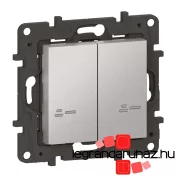   Legrand Niloé Step Netatmo vezeték nélküli kapcsoló - kettős egypólusú, alumínium, Legrand 863708