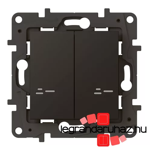 Legrand Niloé Step Netatmo vezeték nélküli kapcsoló - kettős egypólusú, fekete, Legrand 863808