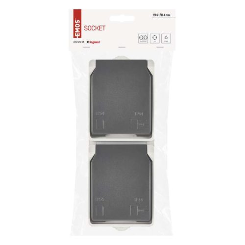 EMOS A1396-3, EMOS fali aljzat, dupla IP44 SCHUKO