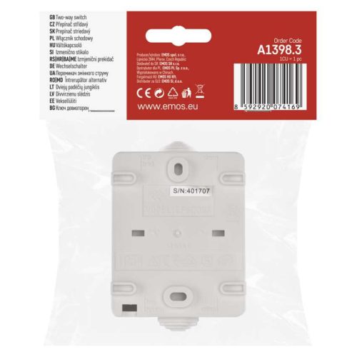 EMOS A1398.3, Kapcsoló 250 V/10 AX IP54