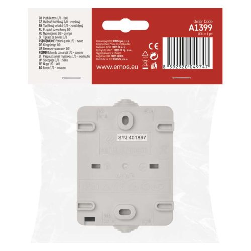 EMOS A1399, Csengő nyomógom 1/0 IP54