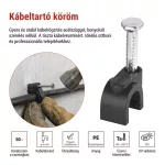 EMOS A2821 fekete kör alakú kábelbilincs 6 mm, 50 db-os csomag