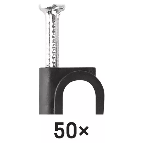 EMOS A2821 fekete kör alakú kábelbilincs 6 mm, 50 db-os csomag