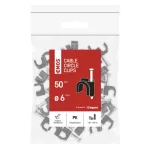 EMOS A2821 fekete kör alakú kábelbilincs 6 mm, 50 db-os csomag