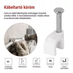 EMOS A2822 fehér kör alakú kábelbilincs 6 mm kábelhez, 50 db